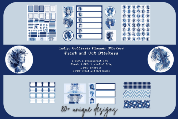 Download Indigo Goddess Digital Planner Stickers - Digital planner Collection