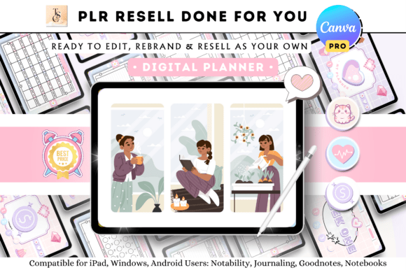 Download PLR Canva Digital Planner Templates - Digital planner Collection