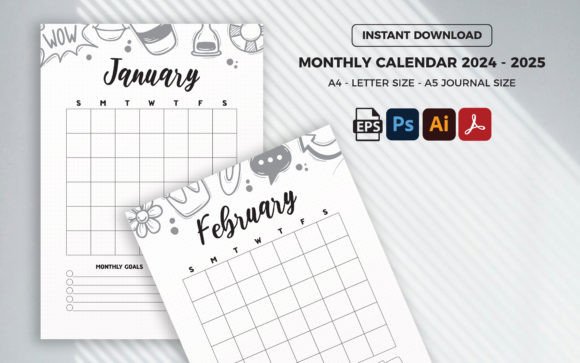 Download 12 Month Calendar Pages, TOS_317 - 12 month calendar Collection