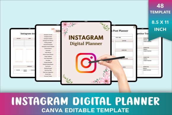 Download Instagram Digital Planner Canva Template - Digital planner Collection