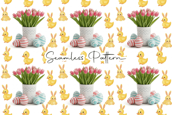 Download Cute Easter Bunny Duck Tulip Pattern - Bunny duck Collection
