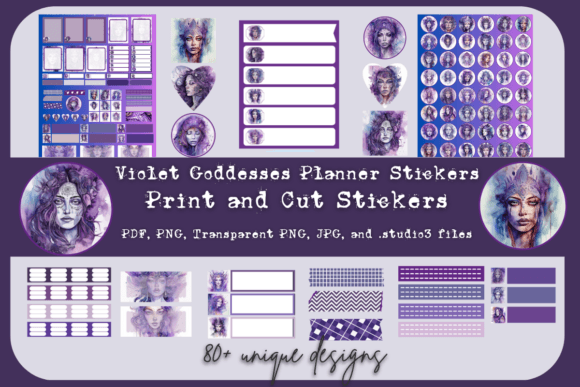 Download Violet Goddess Digital Planner Stickers - Digital planner Collection