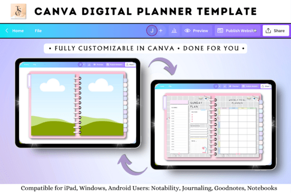 Download Canva Digital Planner Template - Digital planner Collection