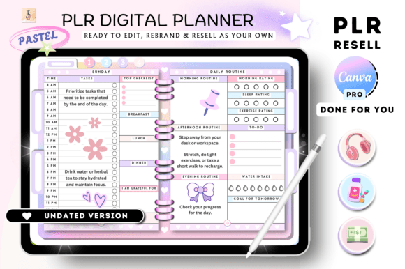 Download PLR Canva Digital Planner ( Resell ) - Digital planner Collection