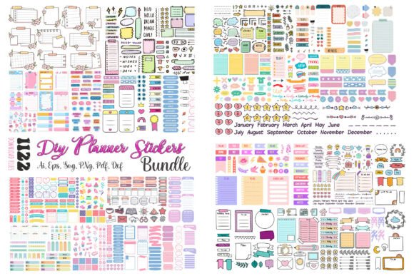 Download DIY Planner Stickers Printable Bundle - Planner stickers Collection